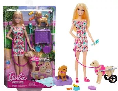 Buy BARBIE Doll And Dog In A Wheelchair Set HTK37 Mattel • 70.92£