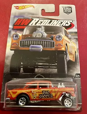 Buy Hotwheels 55 Chevy Bel Air Gasser Red Liners  Real Riders Mint • 30£