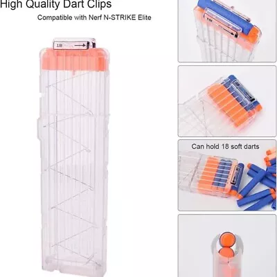 Buy Nerf Elite 18 Dart Clear Transparent Magazine Mags Mag • 4.99£