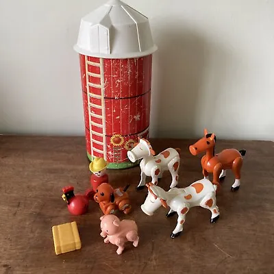Buy Vintage Fisher Price Little People Farm Silo And Animals Bundle • 29.99£