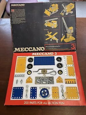Buy Vintage Meccano Set 3, From 1974, 100% Complete In Original Box With Manuals (P) • 54.50£