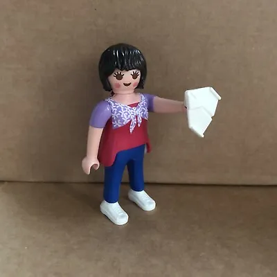 Buy Playmobil Mum Woman & Paper Airplane, Modern Family People Dolls House Spares 18 • 1.30£