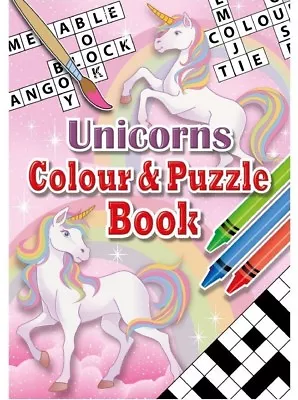 Buy A6 Unicorn Colouring Activity Book With Puzzles - Kids Children Fun Arts Crafts  • 1.69£