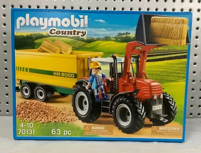 Buy PLAYMOBIL Country 70131 Farm Tractor With Feed Trailer NEW • 51.99£
