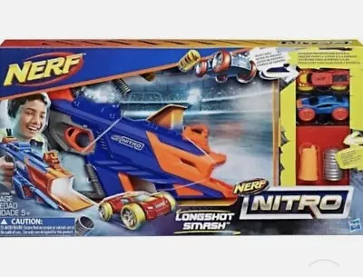 Buy Nerf Nitro Longshot Smash Blaster With Cars. Excellent Condition Car Shoot • 21£