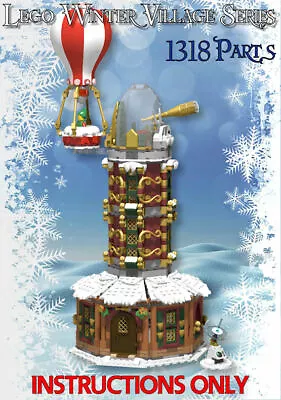 Buy Winter Village Santa's Observatory HQ -INSTRUCTIONS ONLY- MOC For Lego Bricks • 6.60£