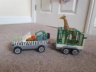 Buy Playmobil 4855 Zoo Vehicle Jeep And Animal Transporter Trailer • 20£