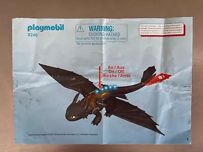 Buy Playmobil 9246 How To Train Your Dragon Instruction Manual • 1.50£