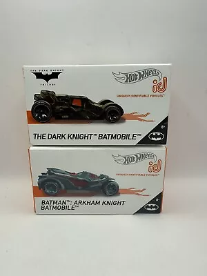 Buy 2 X Hot Wheels ID Batman - Arkham Knight & The Dark Night Batmobile - Mint • 11.99£
