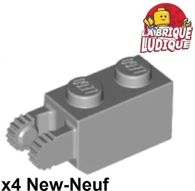 Buy LEGO 4x Hinge Brick 1x2 Locking 2 Vertical Grey 9 Teeth 30365 New • 2.58£