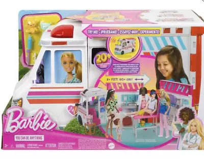 Buy Barbie Transforming Ambulance And Clinic Playset Doll Toy New With Box • 92.23£