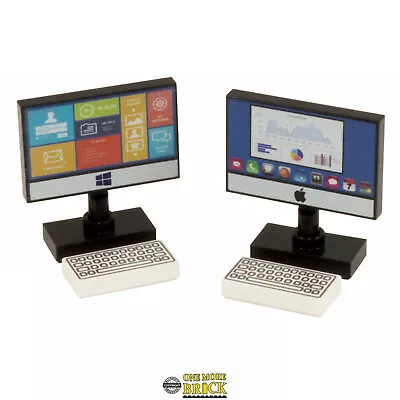 Buy Computers Pack Of Two | Monitor Keyboard Mac PC | Custom Kit Made With Real LEGO • 3.99£