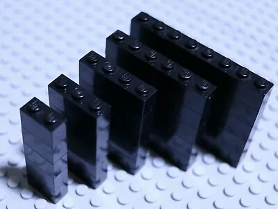 Buy LEGO Black Bricks 1x2 1x3 1x4 1x6 & 1x8 Single & Multipacks + Quantity Discounts • 7.99£