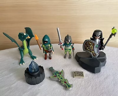 Buy Various 4836 Spare Playmobil Knights - Green Dragon - 3 Figures - Light Up Stone • 10£