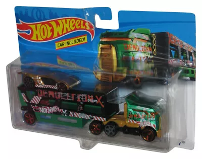 Buy Hot Wheels Demolition X (2018) Green Toy Rig Truck W/ Car - (Blister Card Has We • 12.40£