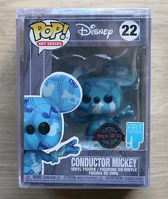 Buy Funko Pop Art Series Mickey Mouse Conductor Mickey 22 + Hard Case Protector • 14.99£