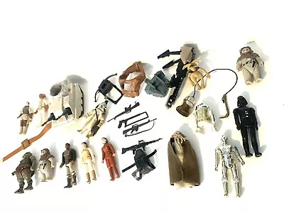Buy Vintage Star Wars Lot Figures Bits And Bobs Vader  Leia Ewoks R2D2 C3p0 Etc • 55£