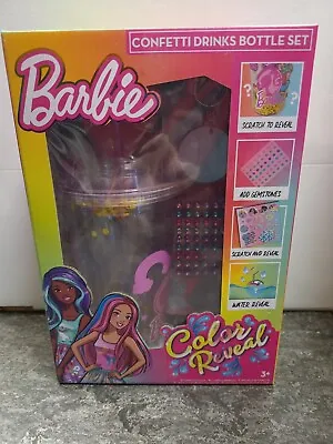 Buy Barbie Colour Reveal Confetti Customise Design Your Own Drinks Bottle Set Girls • 14.99£