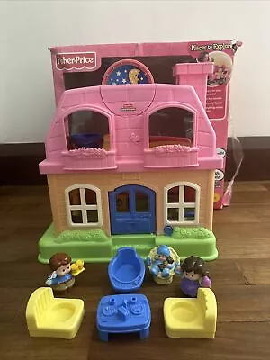 Buy Fisher Price Little People House Happy Sounds Home Complete Furniture People VGC • 24.99£