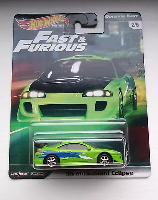 Buy 1/64 Hot Wheels '95 Mitsubishi Eclipse Original Fast And Furious Green Premium • 29.99£