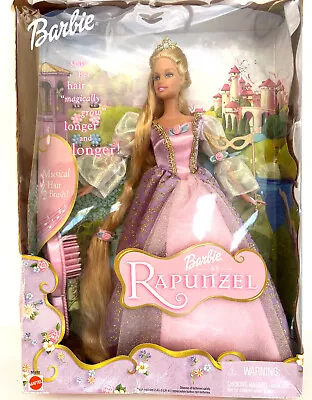 Buy New In Box Barbie Rapunzel 12  Doll, Mattel Magic Musical Hair Brush Blonde Hair • 141.83£