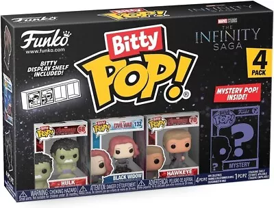 Buy Funko Bitty POP! Marvel Infinity Saga Hulk Hawkeye Black Widow + Mystery 4 Pack • 9.99£