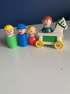 Buy Vintage Fisher Price Little People X 4 And Ride On Horse • 5£