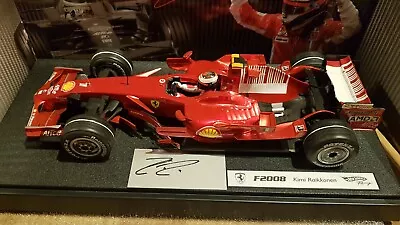 Buy 1/18 F1 Kimi Raikkonen Ferrari F2008 Signed Hotwheels Barcode Livery ..rare  • 38£