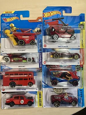 Buy Hot Wheels Job Lot Bundle New Cars X 8 Favourite Colours - Red • 11.50£