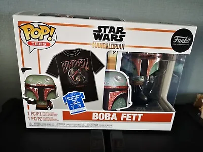 Buy Funko Pop! Tees Star Wars Metallic Boba Fett The Mandalorian Size Small • 12£