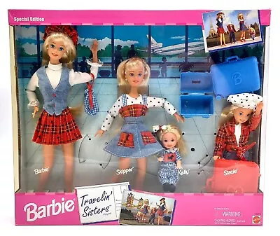 Buy 1995 Barbie Travelin' Sisters Doll Set / 4 Doll Gift Set / Mattel 14073 / NrfB • 136.95£