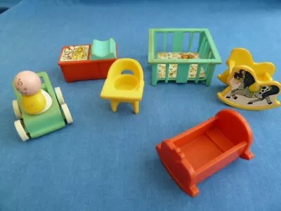 Buy Vintage Fisher Price Little People Nursery Set • 8£