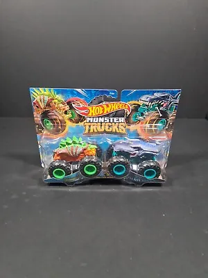 Buy New Hot Wheels Monster Trucks Motosaurus Vs Mega Wrex Demolition Double Mattel • 18£