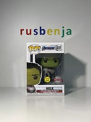Buy Funko Pop! Marvel Avengers Hulk Glows In The Dark Special Edition #451 • 10.99£