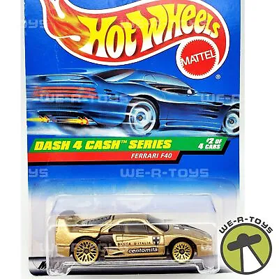 Buy Hot Wheels Ferrari F40 Dash 4 Cash Gold Centomila Die Cast Mattel 1997 NRFP • 28.15£
