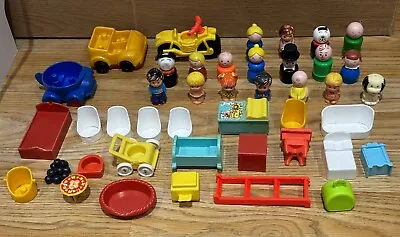 Buy Vintage 1970’s Fisher Price Little People, Cars, Table Chairs, Job Lot, Bundle. • 9.99£