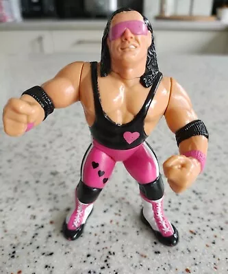 Buy Vintage HASBRO Bret The Hitman Hart WWF Wrestling Figure 1991 (Super Clean) Pink • 36.99£