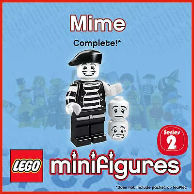 Buy GENUINE LEGO Collectable Minifigures Series 2 Mime Col02-9 Col025 8684 CMF • 8.49£