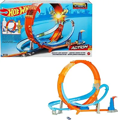 Buy Hot Wheels Massive Loop Mayhem Race Track & Vehicle Playset New Kids Xmas Toy 5+ • 64.99£
