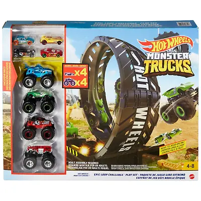 Buy Hot Wheels Monster Trucks Epic Loop Challenge Playset And 8 Vehicles NEW • 54.99£