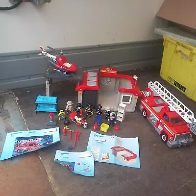 Buy Playmobil 5682 5663 70492 Take Along Fire Engine / Station / Helicopter Bundle • 35.95£