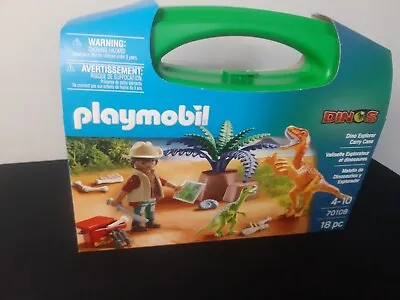 Buy Playmobil Dinos Dinosaur Explorer Set With Carry Case (18 Pieces) 70108 - NEW • 9.99£