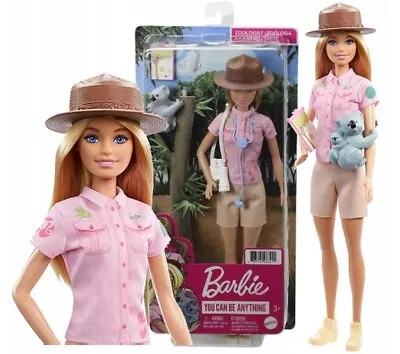 Buy Barbie You Can Be Anything BARBIE DOLL CAREER ZOOLOGIST + Koala GXV86 • 53.26£
