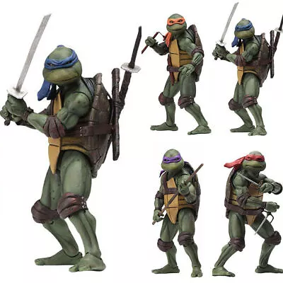 Buy 7  NECA Teenage Kids Mutant Ninja Turtles Action Figures 1990s Movie Toys Gifts﹤ • 21.65£