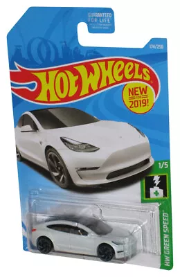 Buy Hot Wheels HW Green Speed 1/5 (2019) White Tesla Model 3 Car 174/250 • 26.90£