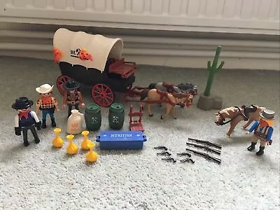 Buy PLAYMOBIL 5248 WESTERN COVERED WAGON WITH RAIDERS COWBOYS Playset • 18.99£