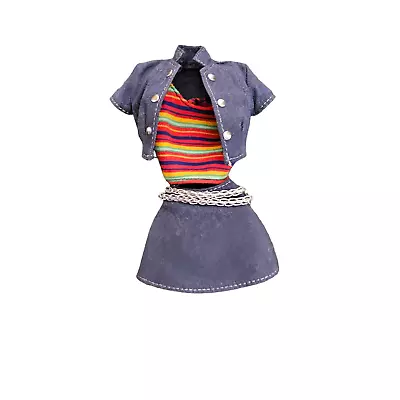 Buy Vintage 1996 Barbie Fashion Avenue Jean Skirt Outfit • 9.45£