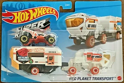 Buy Hot Wheels 2021 Super Rigs Red Planet Transport W/vehicle #GRT99 1:64 Scale • 14.17£