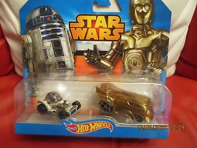 Buy HOT WHEELS STAR WARS R2D2 And C3P0 TWIN PACK NEW ON BLUE CARD Character Cars • 7.90£