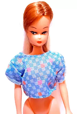 Buy 1989 Barbie Party Sensation Fashion T-shirt Top Bright Blue B185 • 5.14£